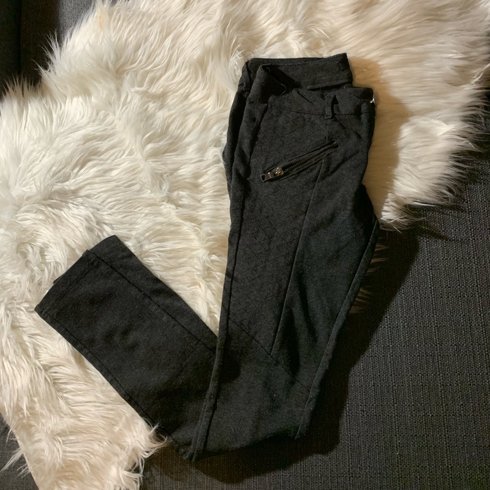 Gray zipper jeggings